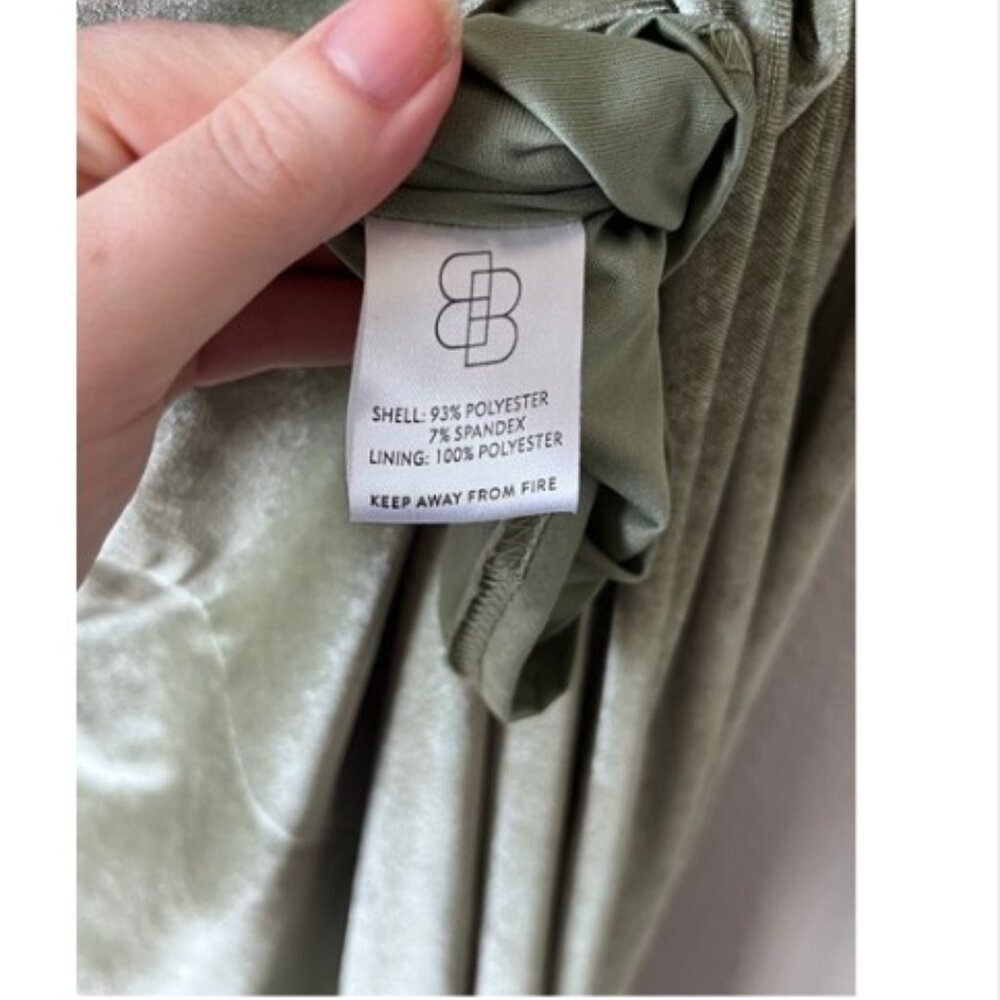 Baltic Born Sage Green One Shoulder Velvet Maxi Dress – Size Medium - Picture 8 of 9